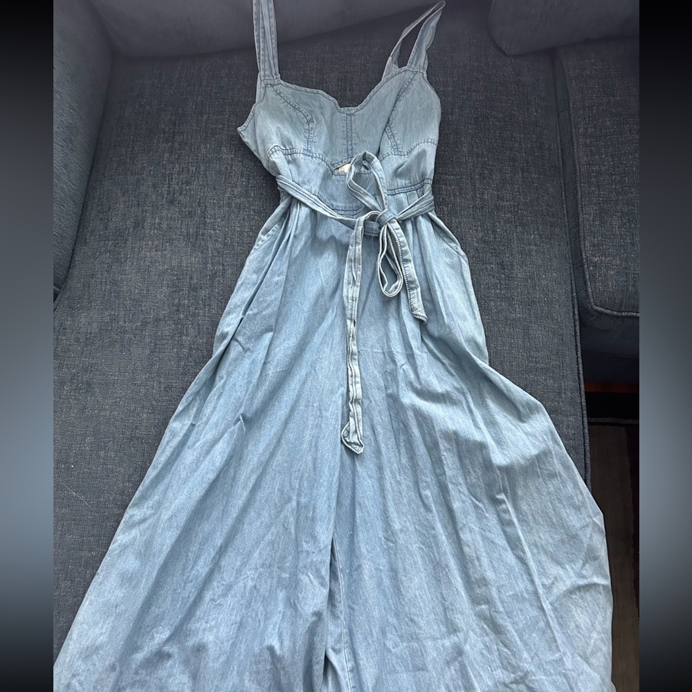 Holding Horses Light Blue Denim Jumpsuit